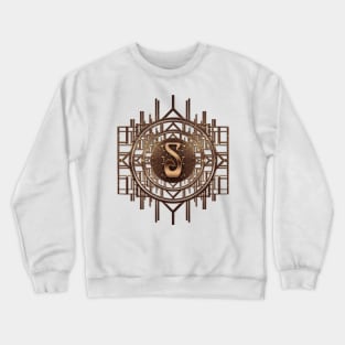 s letter in golden jugendstil antique alphabet artdeco pattern glam Crewneck Sweatshirt